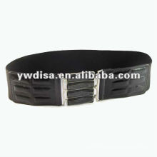 Black PU And Elastic Belt For Women